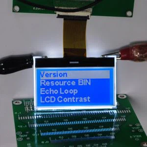 青い背景のグラフィックLCD