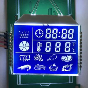 青いセグメント lcd 表示