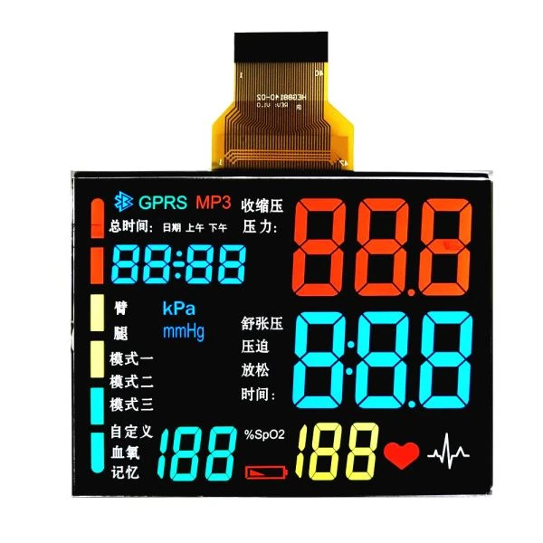 Color Segment Custom High Contrast VA Monochrome Lcd Screen